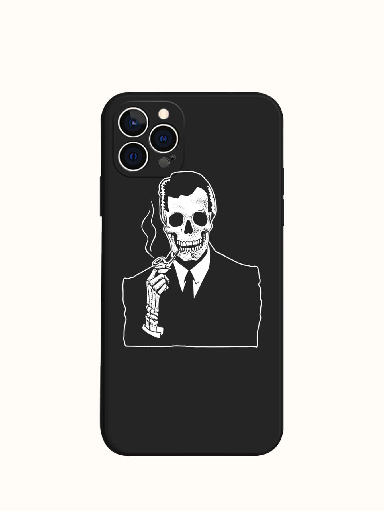 骷髏紳士手機殼 - 黑色 - 查看 1
