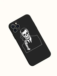 骷髏紳士手機殼 - 黑色 - 查看 2