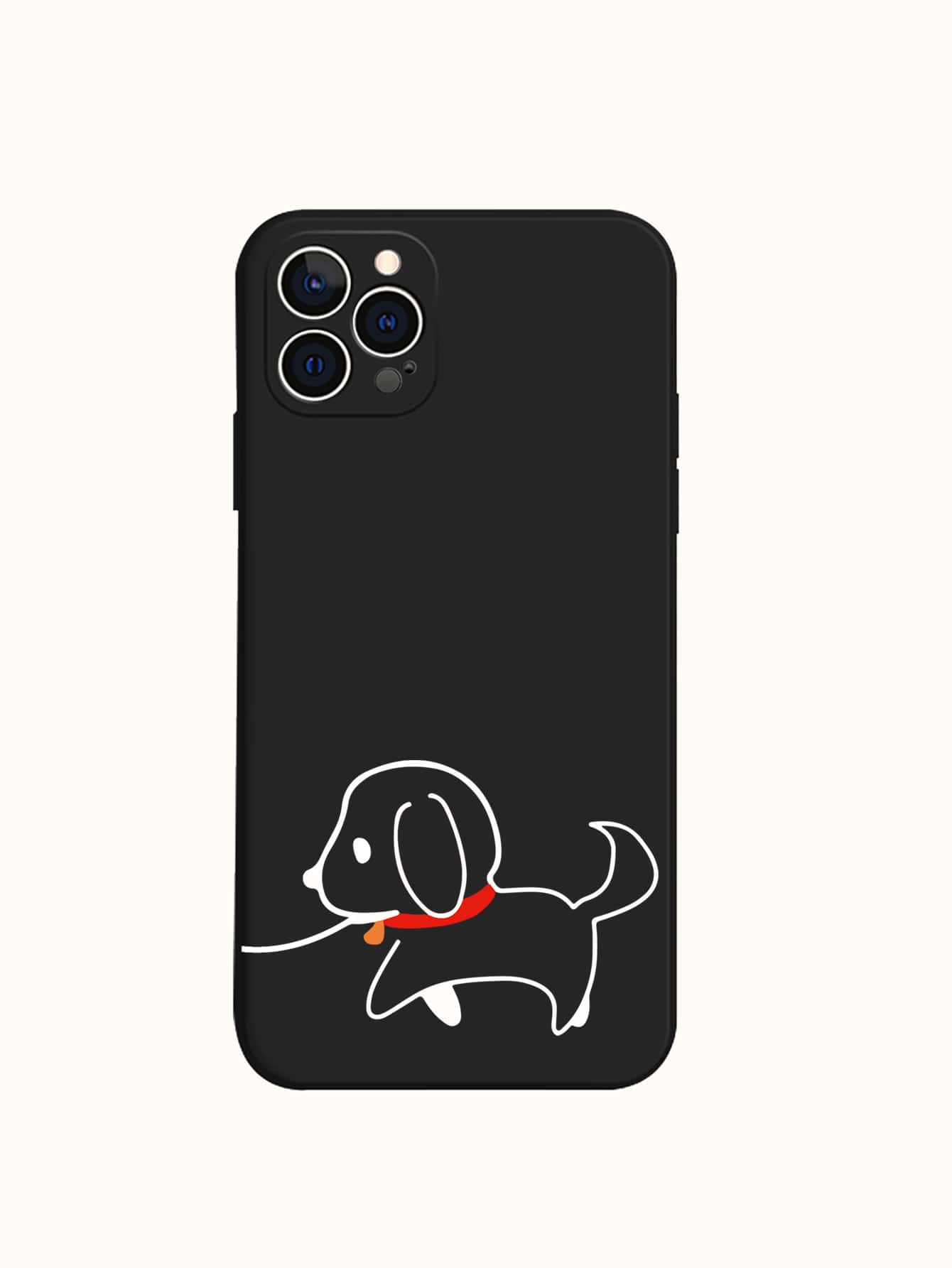 Dog Painted Phone Case - Black - View 1