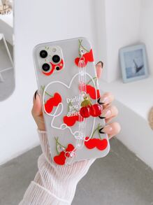 Summer 1pc Cherry Fruit Design Hand Strap Phone Case Compatible With Iphone 15/15 Pro/15 Plus/15 Pro Max/14/14 Plus/14 Pro/14 Pro Max/11 Pro Max/12/12 Pro/12 Pro Max/13/13 Pro/13 Pro Max/11/11 Pro Samsung S24uu, S24+, S24 Phone Case - Red - View 3