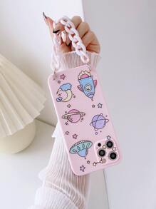 卡通行星手掌帶手機殼 - 粉色 - 查看 1