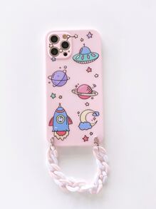 卡通行星手掌帶手機殼 - 粉色 - 查看 2