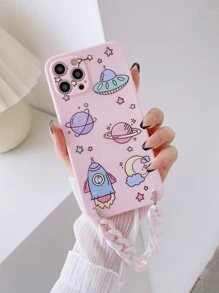 卡通行星手掌帶手機殼 - 粉色 - 查看 4