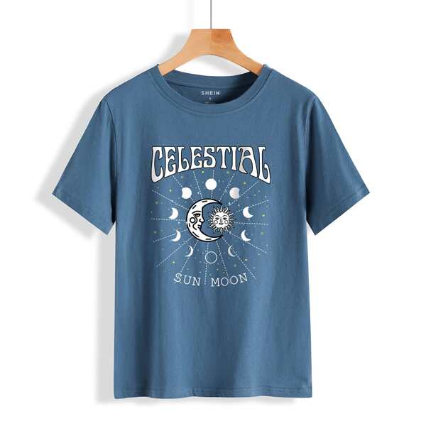 

Letter Graphic Tee, Blue
