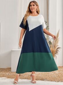 SHEIN Unity Plus Cut And Sew Dress - Multicolor - View 4