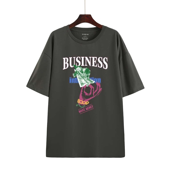 

Hand And Letter Graphic Tee, Dark grey