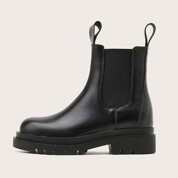 

Minimalist Platform Chelsea Boots, Black