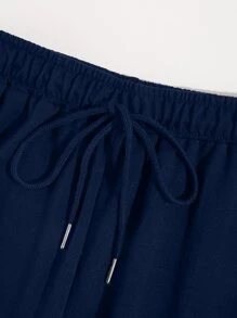 SHEIN Unity Quần thể thao nữ Dây kéo Lá thư - Xanh đậm - Xem 5