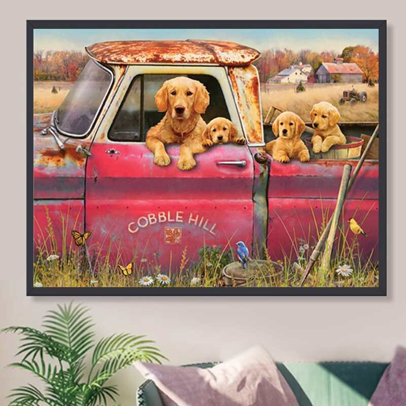 

Dog Print DIY Diamond Unframed Painting, Multicolor
