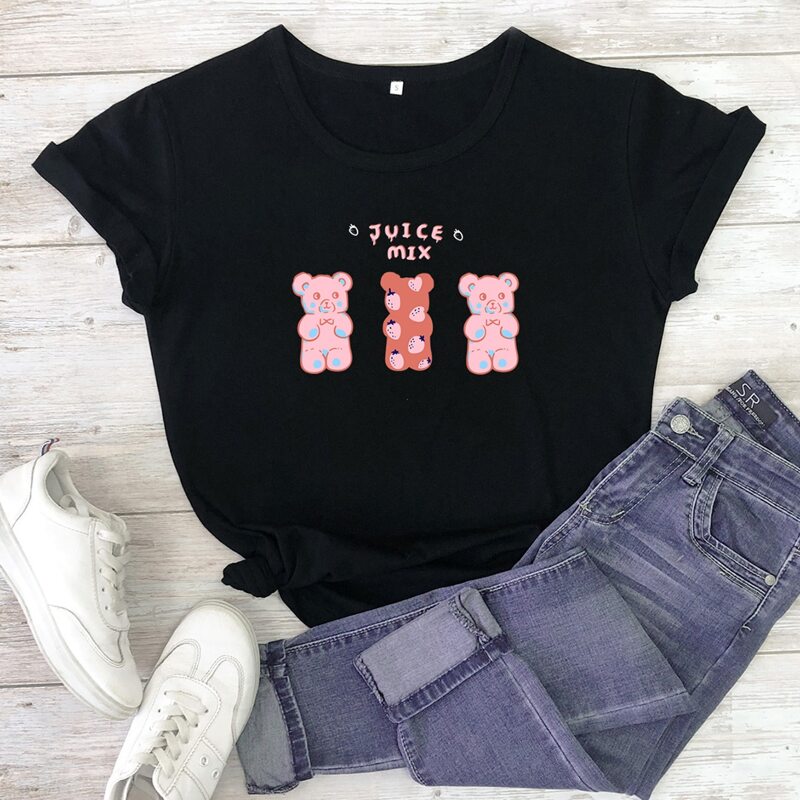 

Letter And Bear Graphic Tee, Black