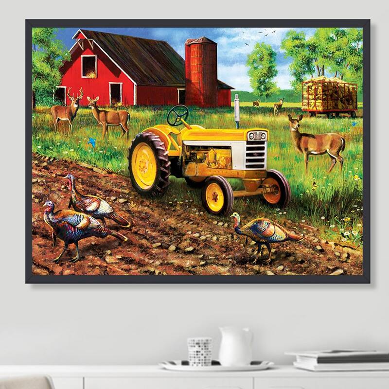 

Farm Pattern DIY Diamond Painting Without Frame, Multicolor