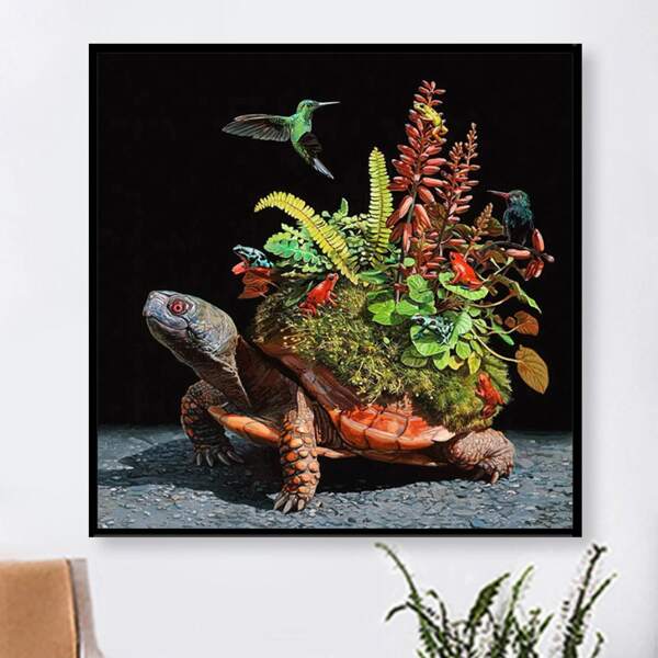 

Tortoise Print DIY Diamond Unframed Painting, Multicolor