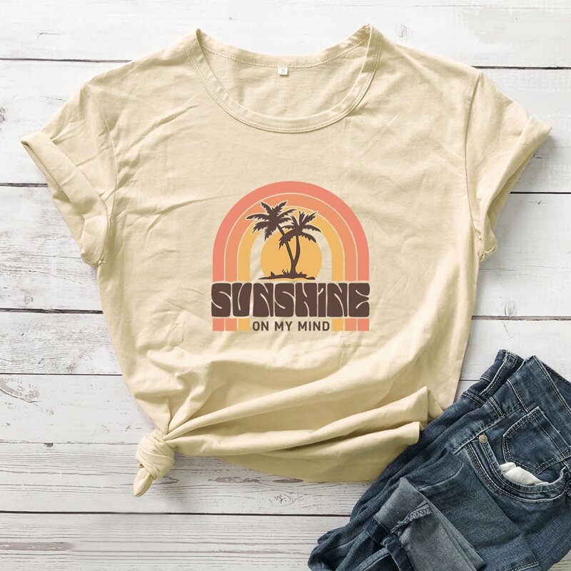 

Letter Tropical Graphic Tee, Apricot