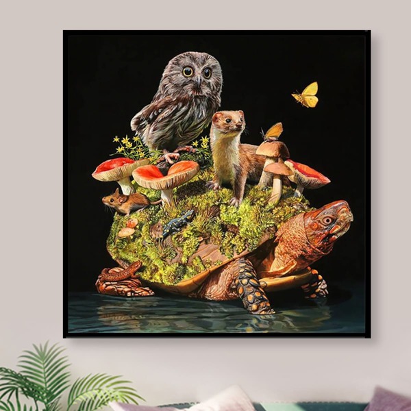 

Tortoise Print DIY Diamond Unframed Painting, Multicolor
