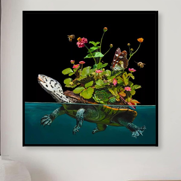 

Tortoise Print DIY Diamond Unframed Painting, Multicolor