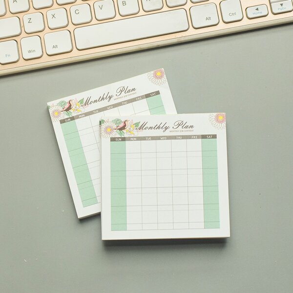 

1pc Schedule Memo Pad, Multicolor