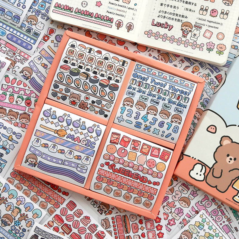 

1box Cartoon Graphic Random Sticker, Multicolor