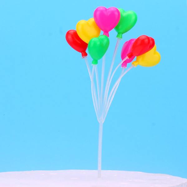 

1pc Heart Balloon Design Cake Topper, Multicolor