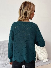 SHEIN Essnce Jersey unicolor de hombros caídos