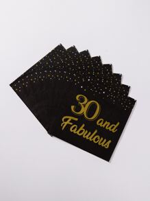 20pcs Birthday Party Disposable Napkin, Paper Napkin For Birthday Party - Multicolor - View 1