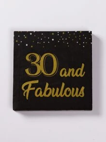 20pcs Birthday Party Disposable Napkin, Paper Napkin For Birthday Party - Multicolor - View 2