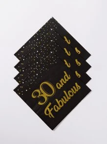 20pcs Birthday Party Disposable Napkin, Paper Napkin For Birthday Party - Multicolor - View 3