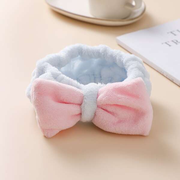 

1pc Bow Decor Bath Headband, Multicolor
