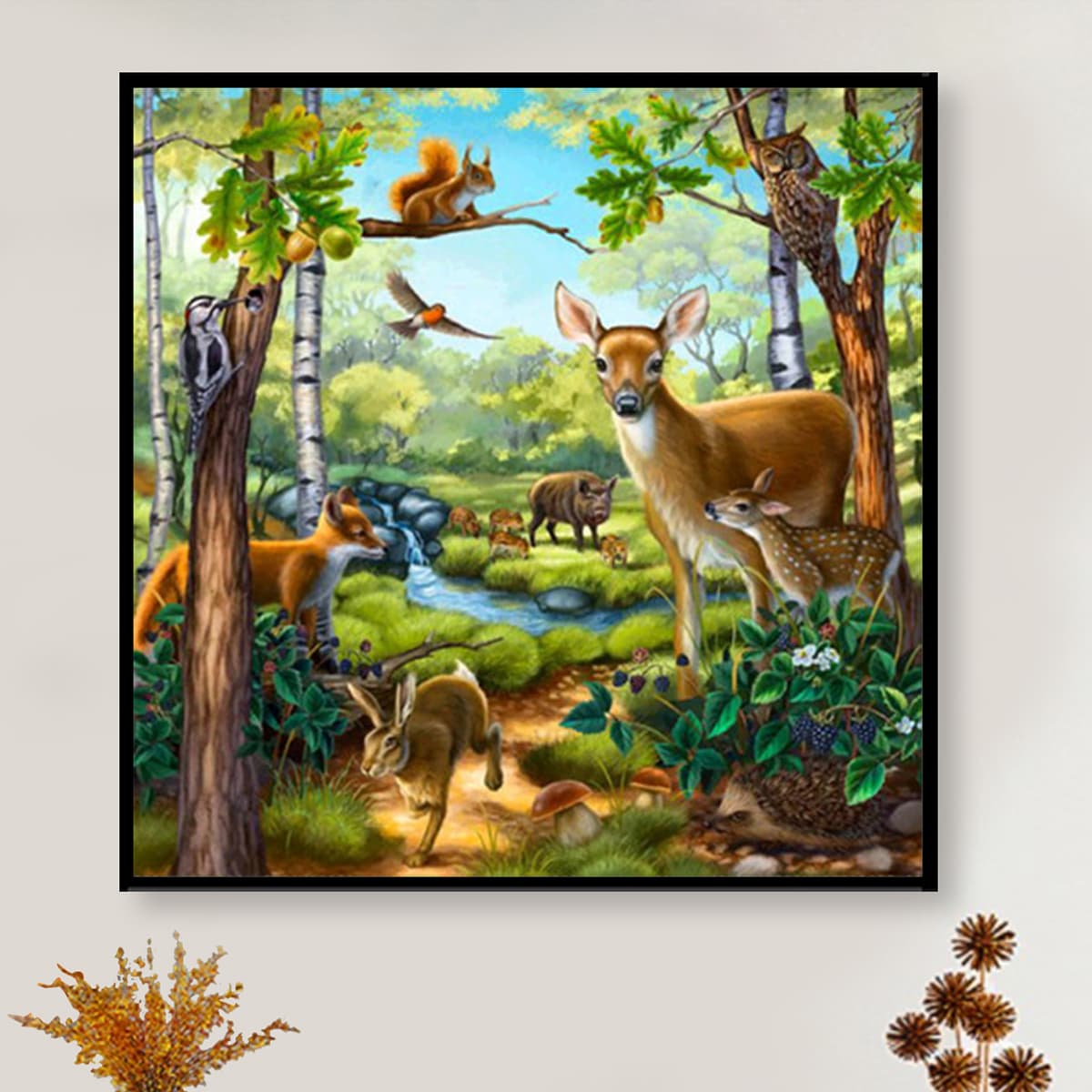 

Deer Print DIY Diamond Unframed Painting, Multicolor