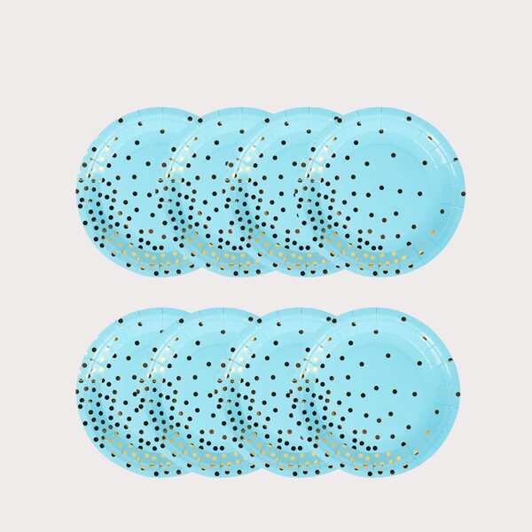 

8pcs 7 Inch Polka Dot Pattern Paper Napkin, Multicolor