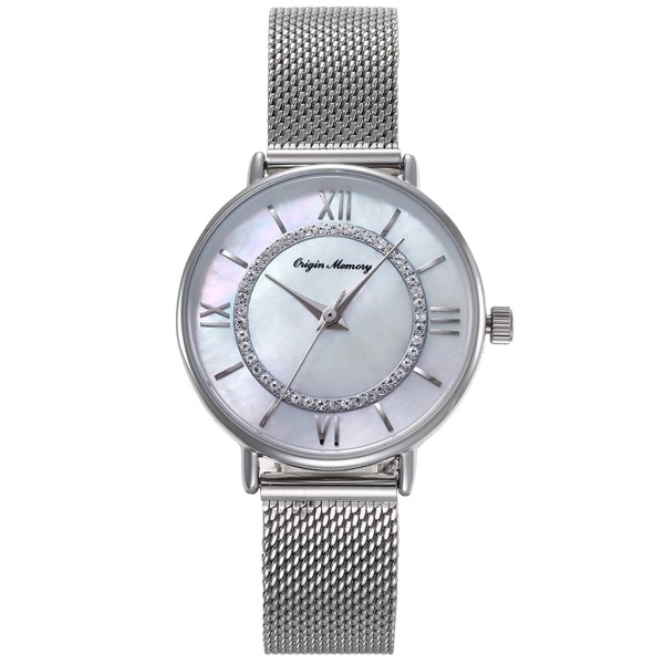 

Rhinestone Decor Mesh Strap Quartz Watch