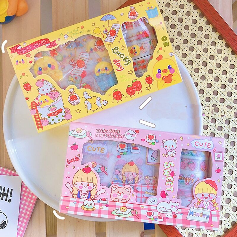 

1box Cartoon Graphic Random Tape & Sticker, Multicolor