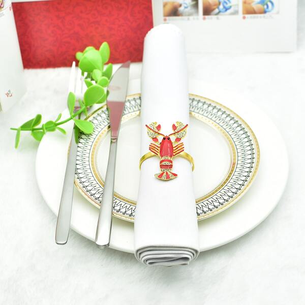 

4pcs Lobster Napkin Ring, Multicolor
