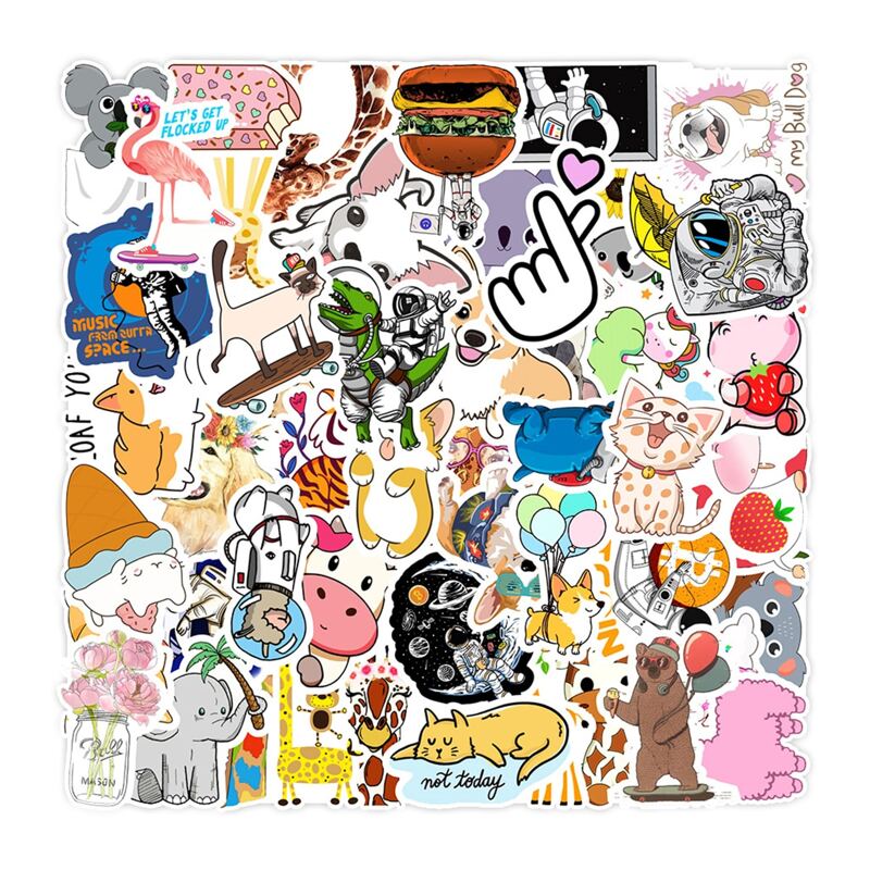 

50pcs Cartoon Graphic Sticker, Multicolor