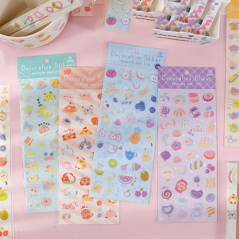 

2sheets Random Cartoon Graphic Sticker, Multicolor