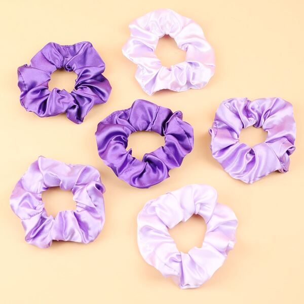 

6pcs Toddler Girls Pleated Scrunchie, Multicolor