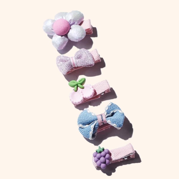 

5pcs Toddler Girls Fruit Decor Hair Clip, Multicolor