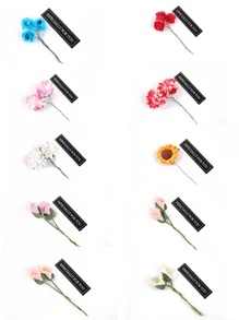 3入組禮品袋和10入組擬真花和10入組貼紙 - 黑色 - 查看 4