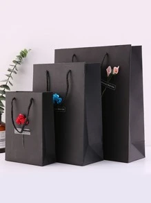 3入組禮品袋和10入組擬真花和10入組貼紙 - 黑色 - 查看 1