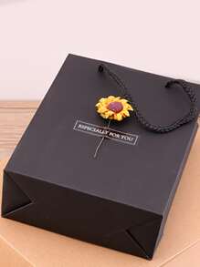 3入組禮品袋和10入組擬真花和10入組貼紙 - 黑色 - 查看 2