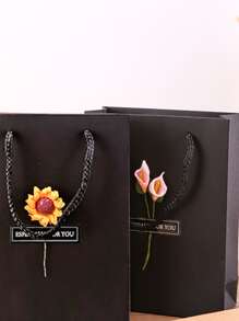 3入組禮品袋和10入組擬真花和10入組貼紙 - 黑色 - 查看 6