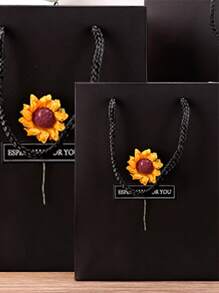 3入組禮品袋和10入組擬真花和10入組貼紙 - 黑色 - 查看 7