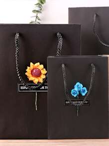 3入組禮品袋和10入組擬真花和10入組貼紙 - 黑色 - 查看 8