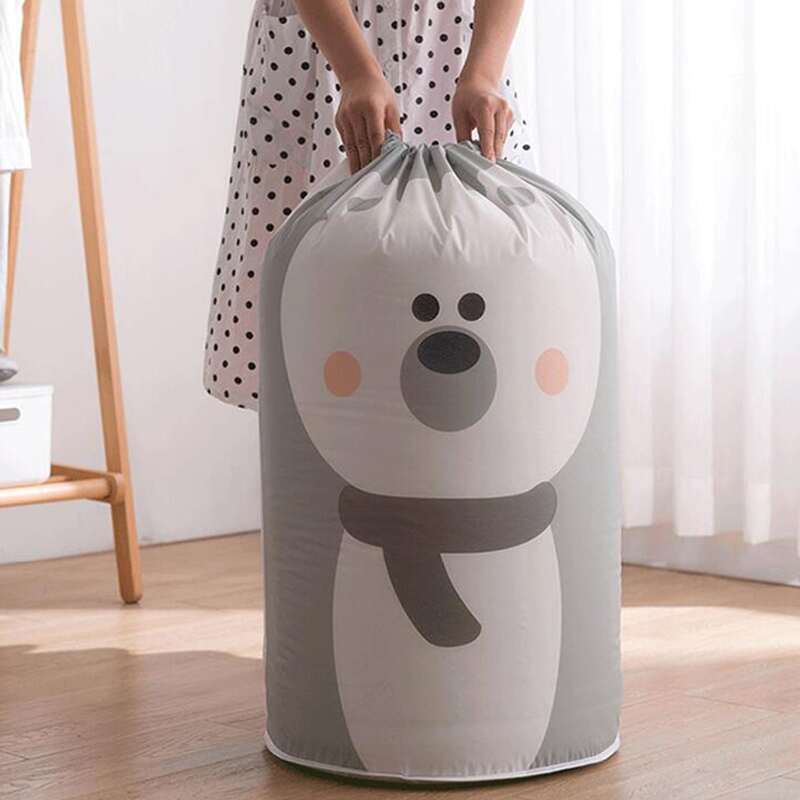 

1pc Cartoon Graphic Quilt Storage Bag, Grey