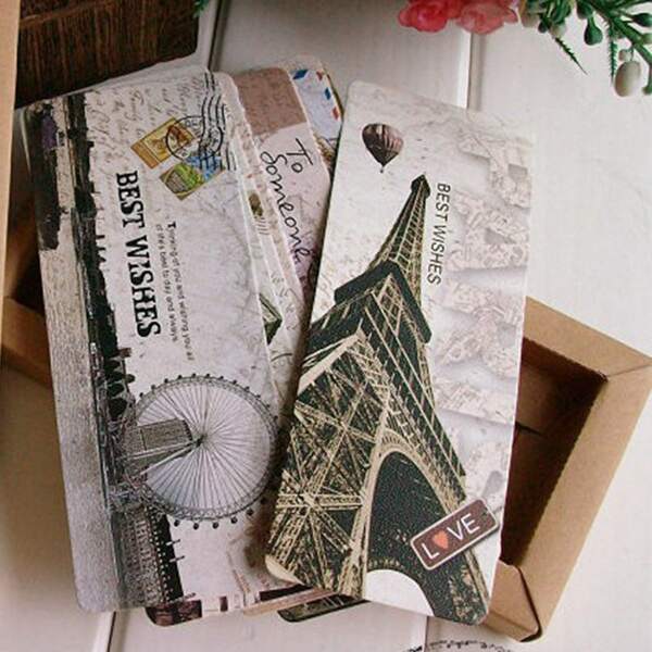 

30pcs Vintage Pattern Bookmark, Multicolor
