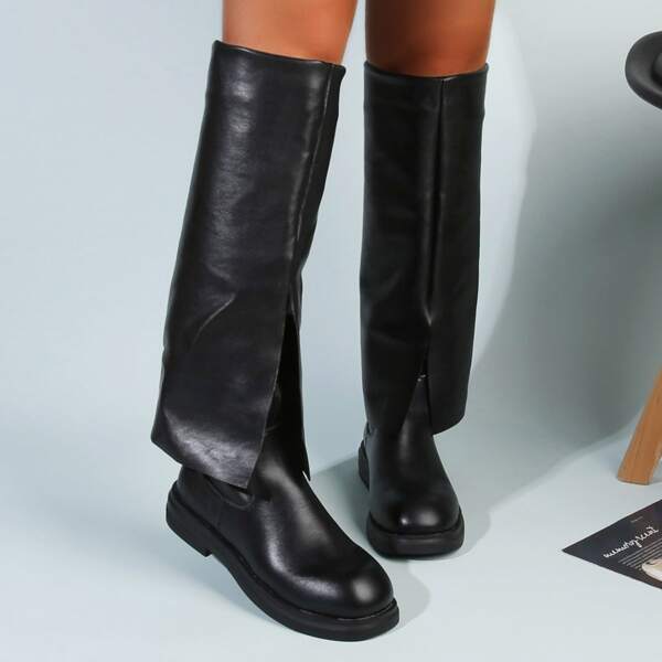 

Minimalist Over Kneel Boots, Black