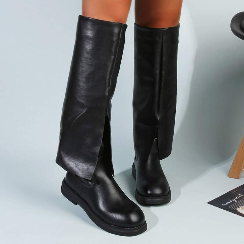 

Minimalist Over Kneel Boots, Black