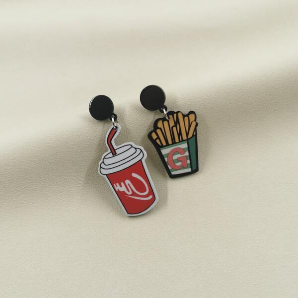 

Acrylic Fries & Coke Drop Earrings, Multicolor