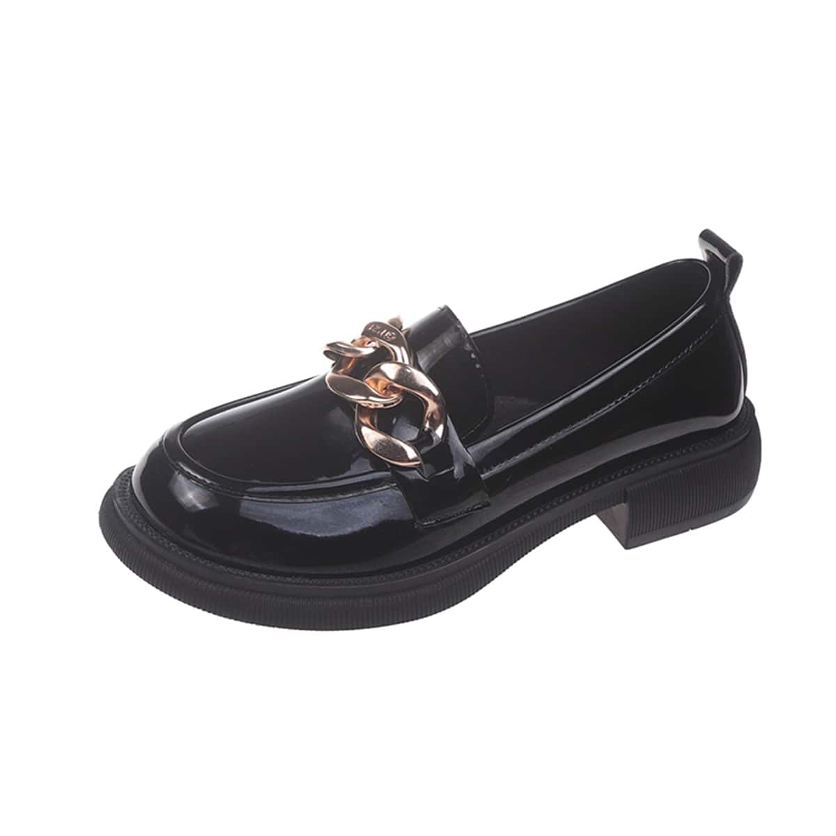 

Chain Decor Loafers, Black