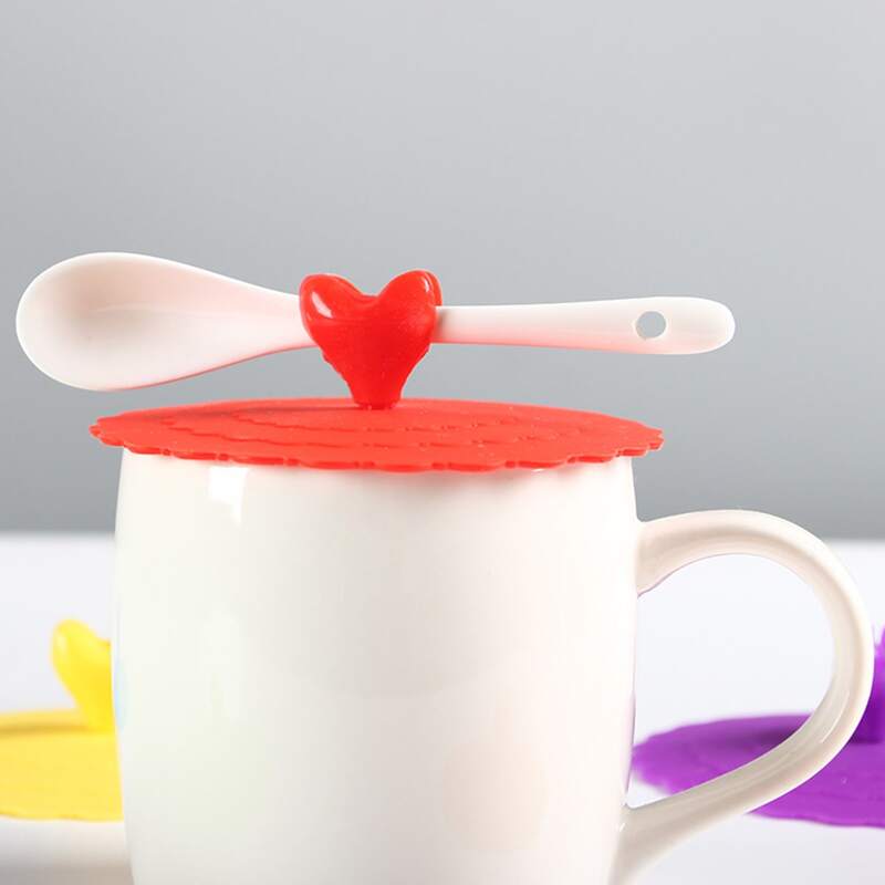 

1pc Heart Design Random Color Cup Lid, Multicolor