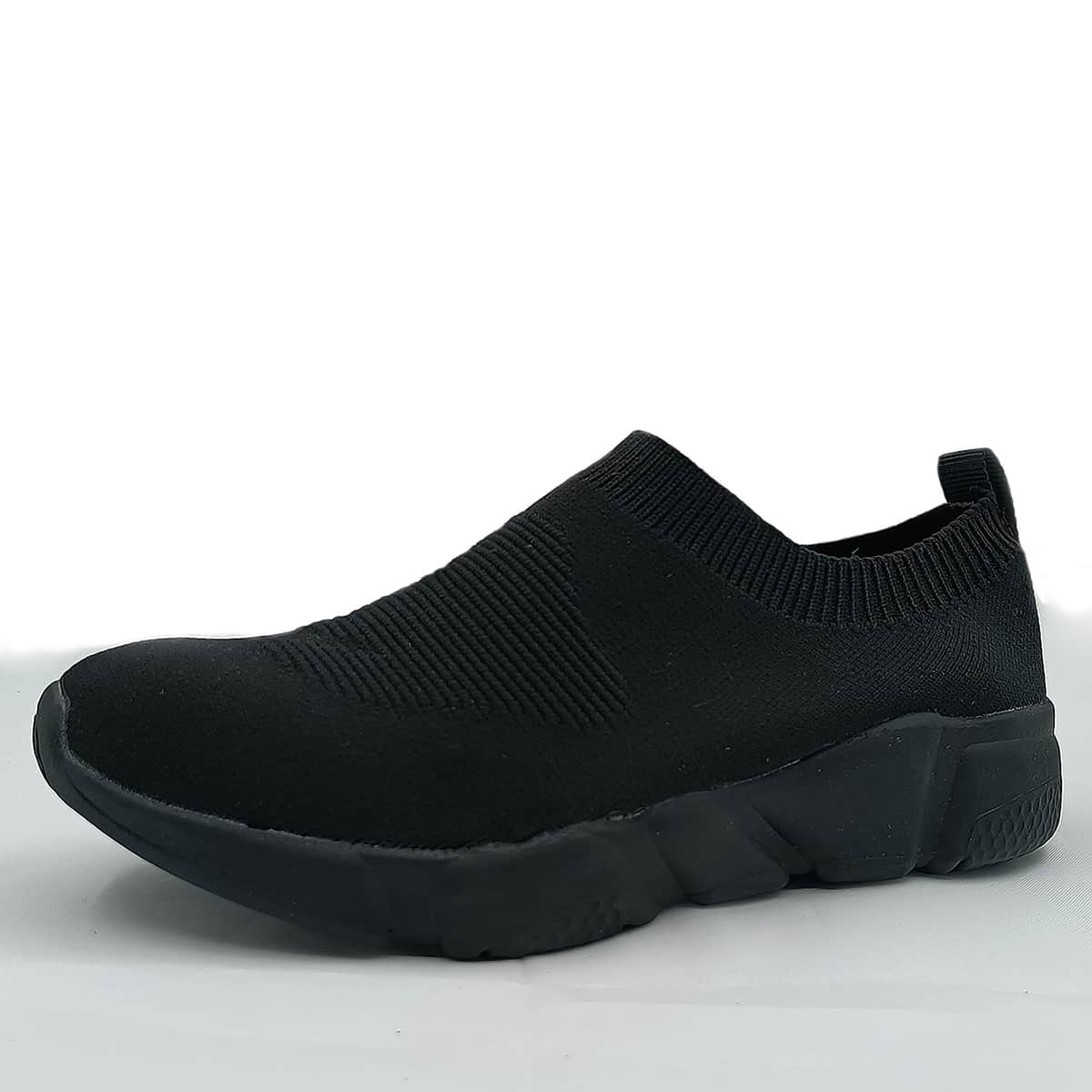 

Minimalist Knit Slip On Running Shoes, Black